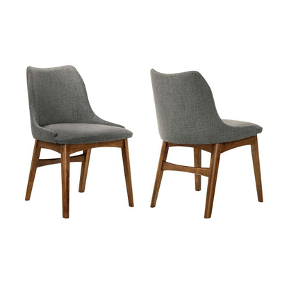 Azalea Blue Fabric and Walnut Wood Dining Side Chairs - Set of 2 By Armen Living | Side Chairs |  Modishstore  - 10