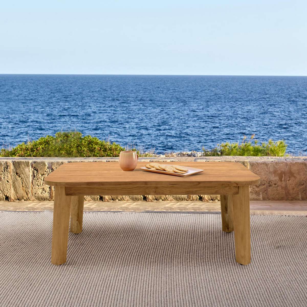 Bahamas Outdoor Rectangular Teak Wood Coffee Table By Armen Living | Outdoor Tables |  Modishstore 