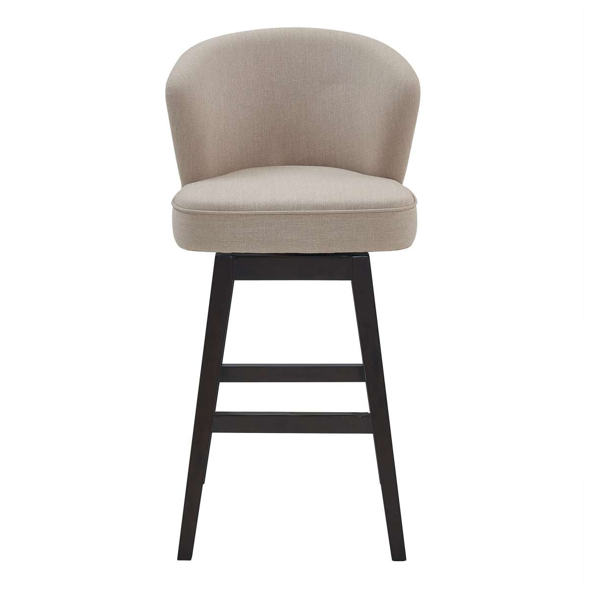 Brandy 26" Counter Height Swivel Tan Fabric and Espresso Wood Bar Stool By Armen Living | Bar Stools |  Modishstore  - 6