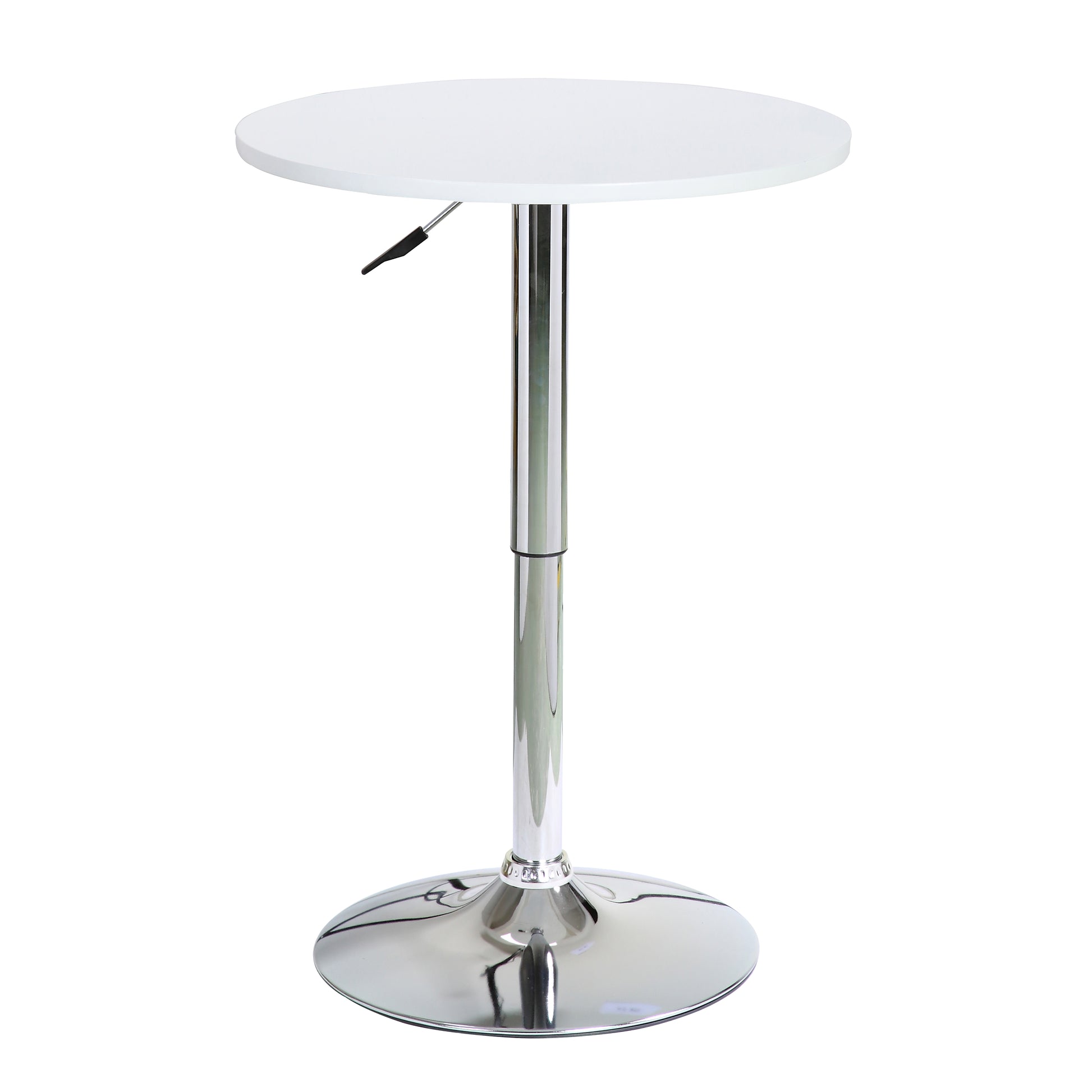 Bentley Adjustable Pub Table in White and Chrome Metal finish By Armen Living | Bar Tables | Modishstore - 2