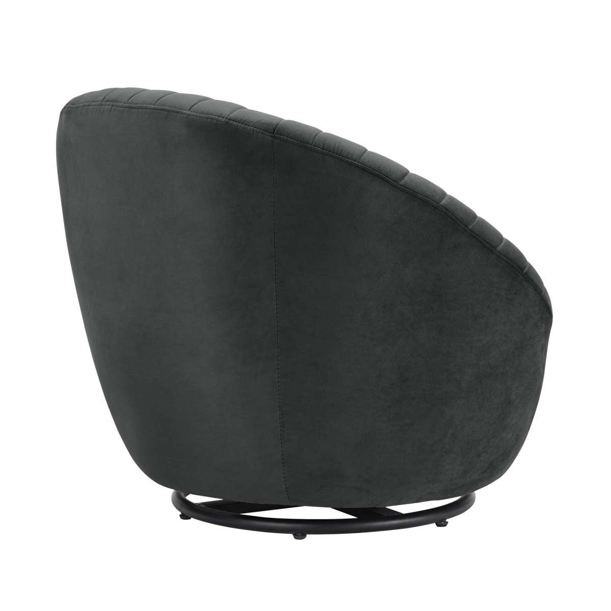 Bella Biege Velvet Swivel Accent Chair with Black Base By Armen Living | Accent Chairs |  Modishstore  - 10