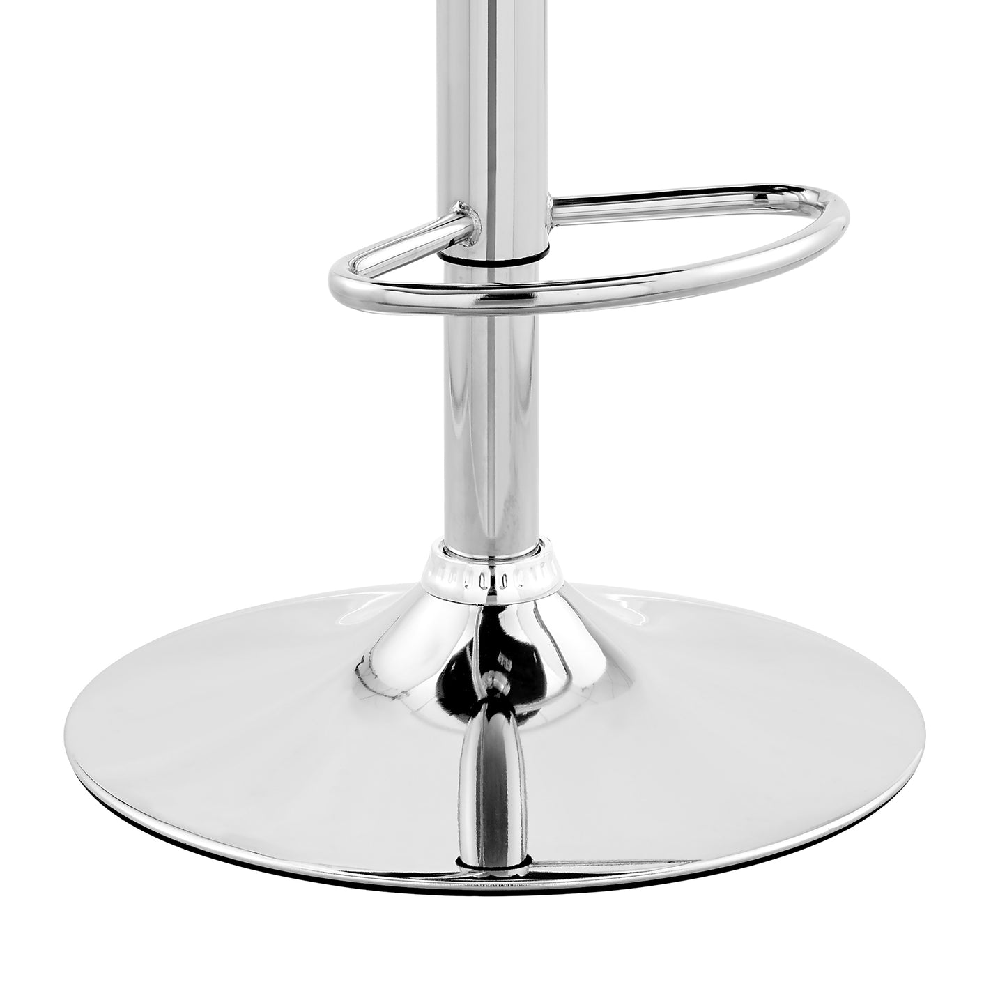 Benson Adjustable Gray Faux Leather and Black Wood Bar Stool with Chrome Base By Armen Living | Bar Stools | Modishstore - 8