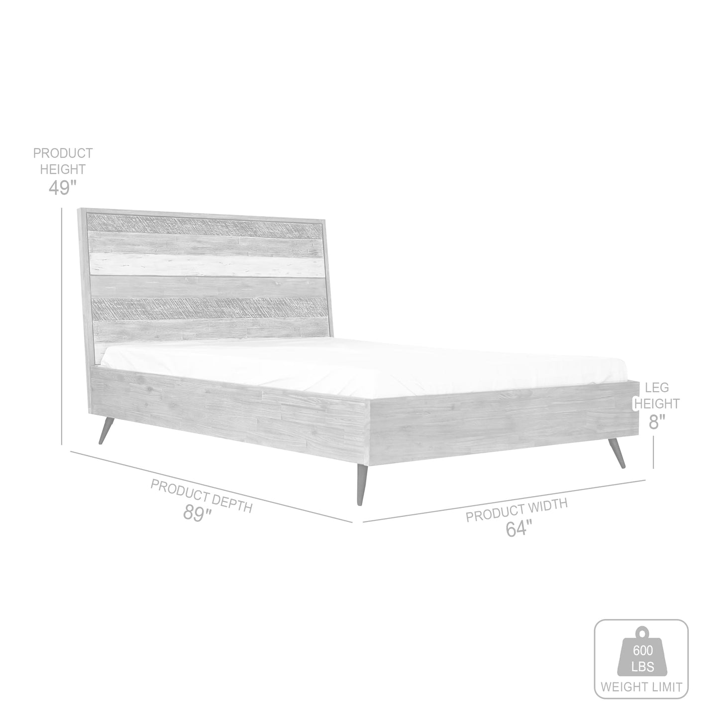 Bridges Queen Platform Bed in Two Tone Acacia Wood By Armen Living | Beds | Modishstore - 8