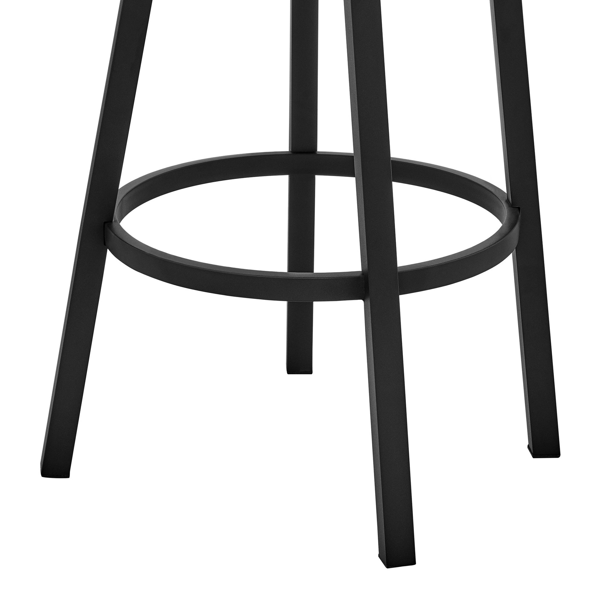 Bryant 30" Bar Height Swivel Bar Stool in Black Finish and Black Faux Leather By Armen Living | Bar Stools | Modishstore - 8