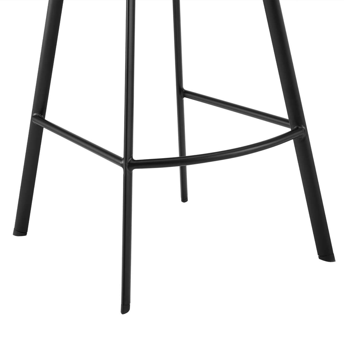 Carise Gray Faux Leather and Black Metal Swivel 30" Bar Stool By Armen Living | Bar Stools | Modishstore - 7