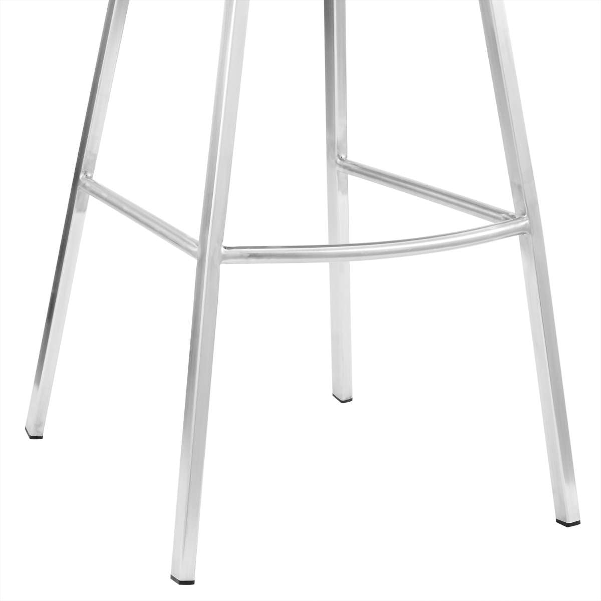 Carise White Faux Leather and Brushed Stainless Steel Swivel 26" Counter Stool By Armen Living | Bar Stools | Modishstore - 7