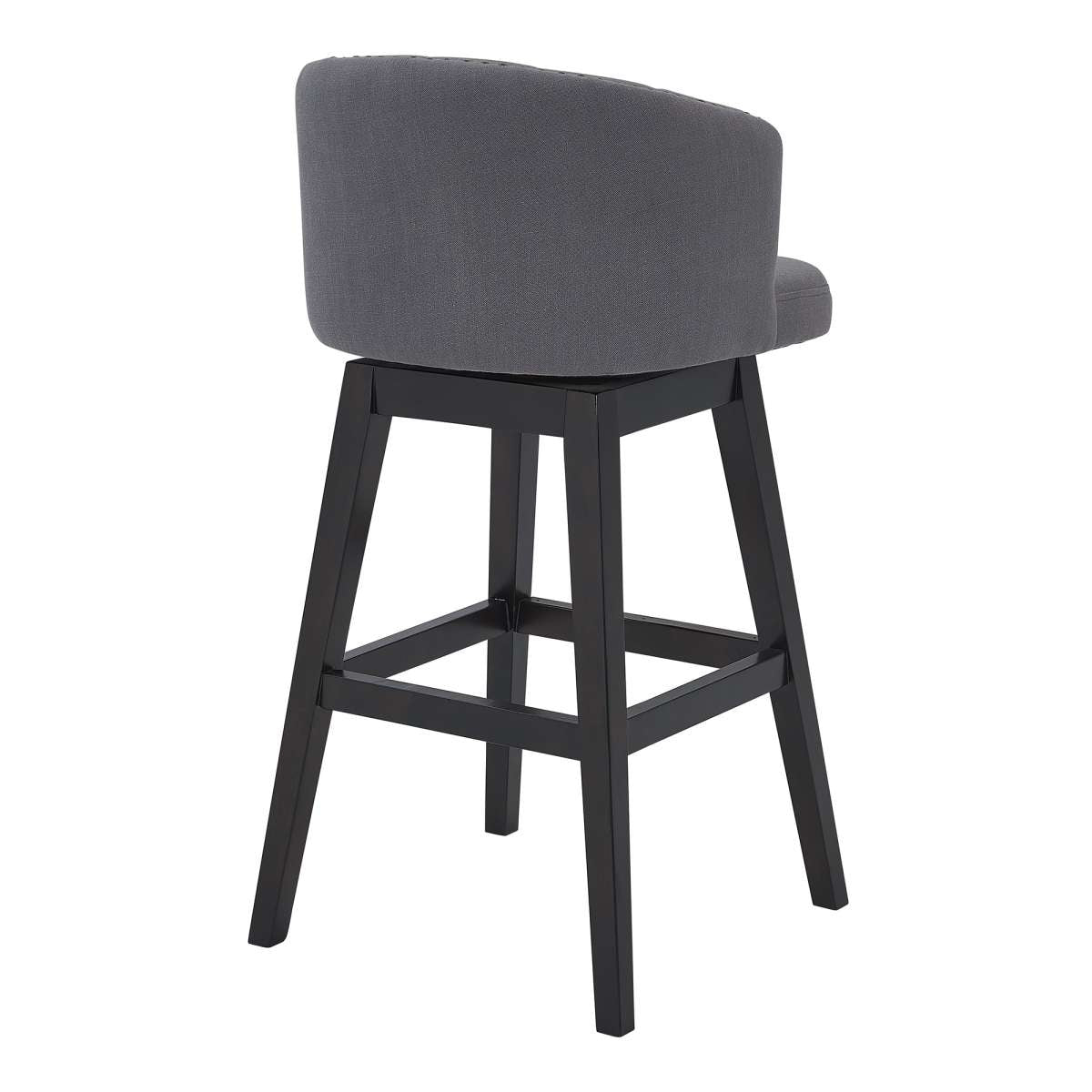 Celine 30" Bar Height Swivel Grey Fabric and Espresso Wood Bar Stool By Armen Living | Bar Stools |  Modishstore  - 4