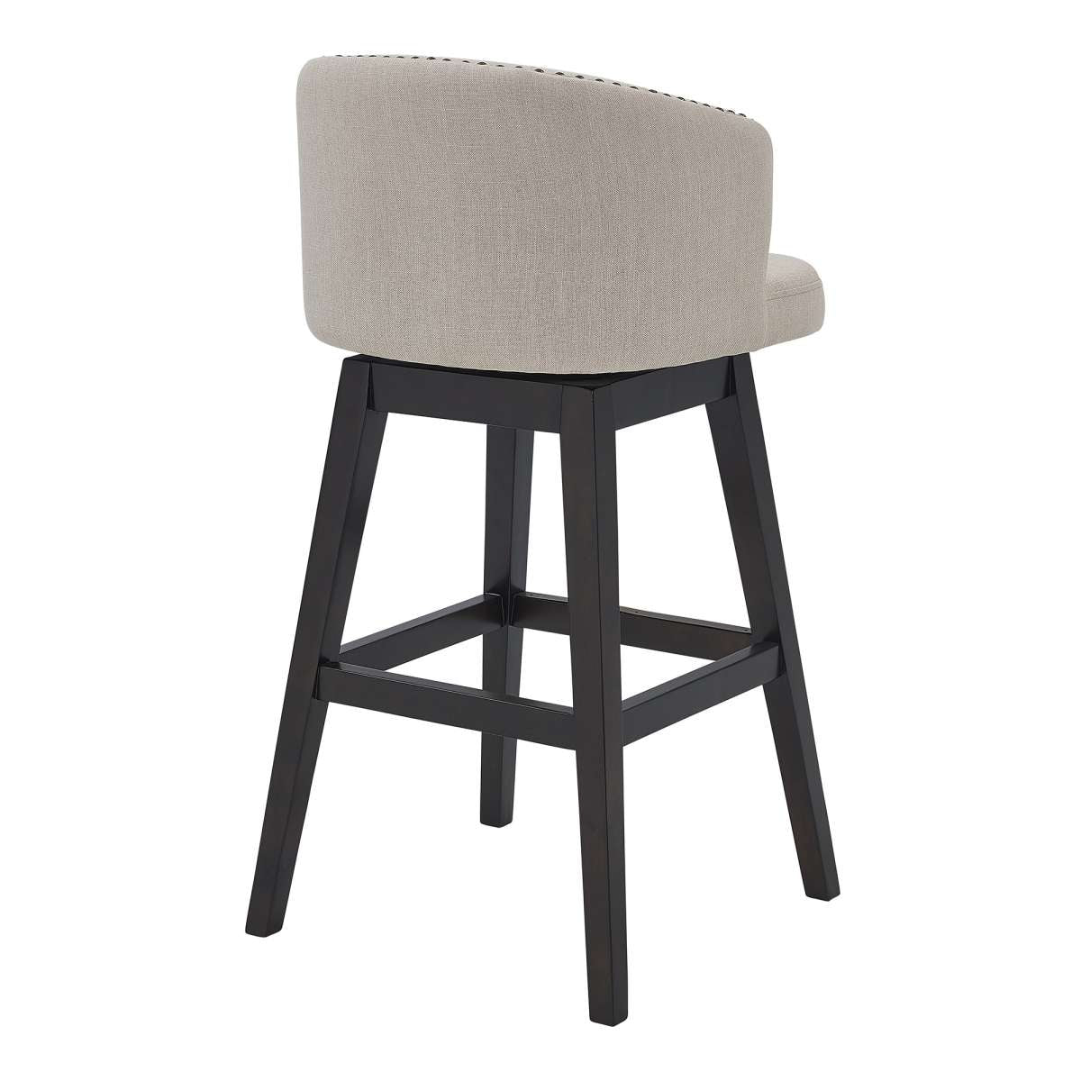 Celine 26" Counter Height Swivel Tan Fabric and Espresso Wood Bar Stool By Armen Living | Bar Stools |  Modishstore  - 4