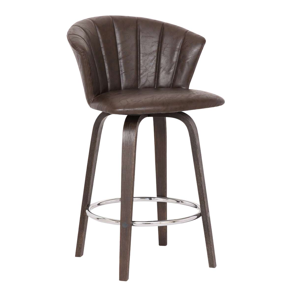 Connie 26" Modern Brown Faux Leather Bar Stool By Armen Living | Bar Stools | Modishstore - 2