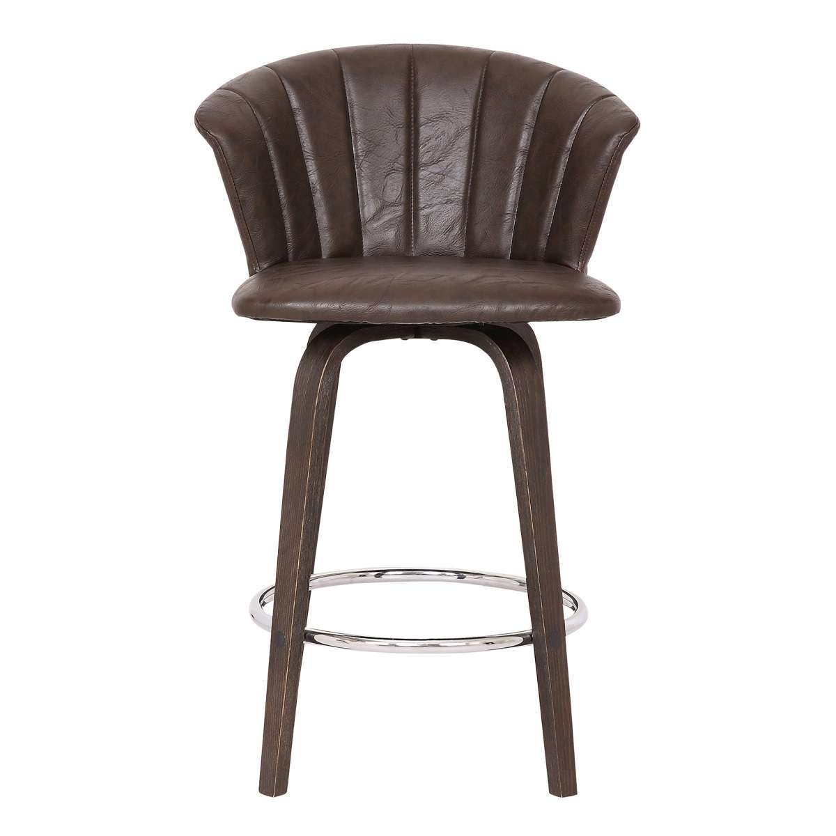 Connie 26" Modern Brown Faux Leather Bar Stool By Armen Living | Bar Stools | Modishstore - 3