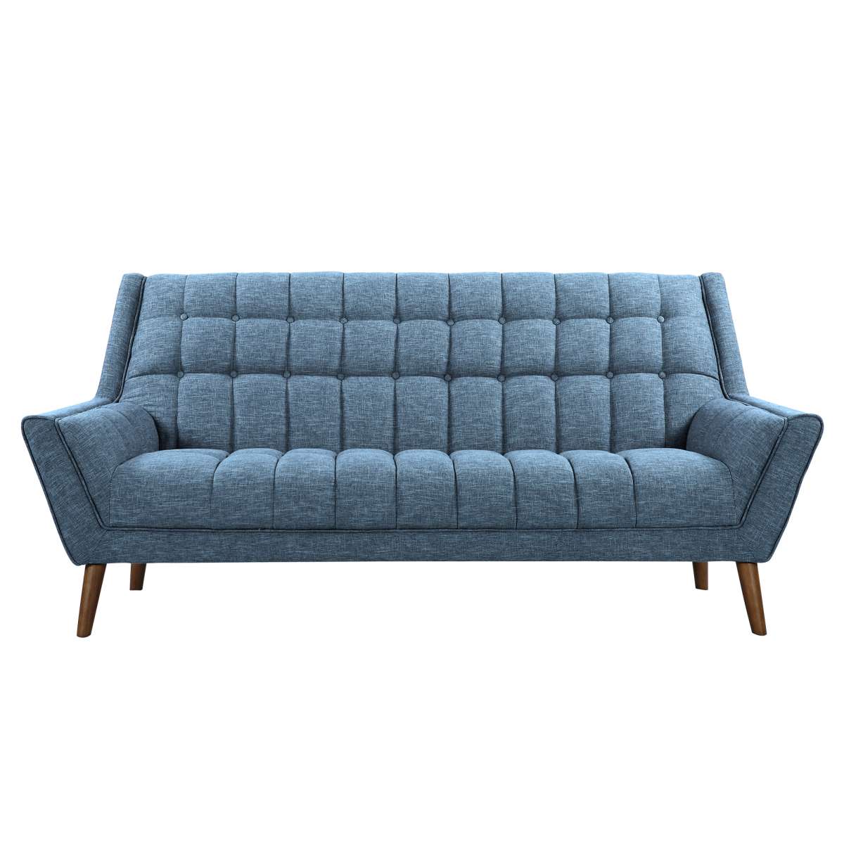 Cobra Mid-Century Modern Sofa in Blue Linen and Walnut Legs By Armen Living | Sofas |  Modishstore  - 3