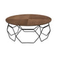 Cosmo Walnut Veneer Coffee Table with Black Metal Base By Armen Living | Coffee Tables |  Modishstore  - 5