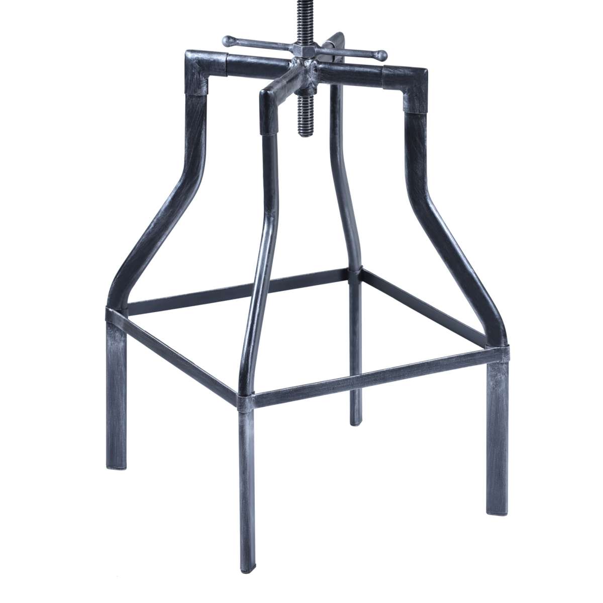 Concord Adjustable Barstool in Industrial Gray Finish with Pine Wood Seat By Armen Living | Bar Stools | Modishstore - 4