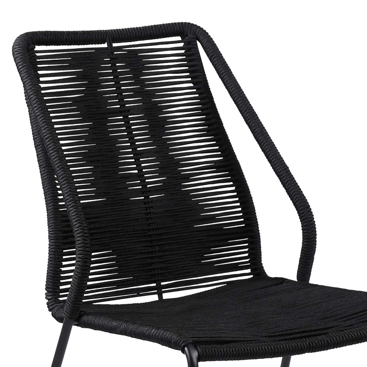 Clip Indoor Outdoor Stackable Steel Dining Chair with Black Rope - Set of 2 By Armen Living | Outdoor Chairs |  Modishstore  - 6