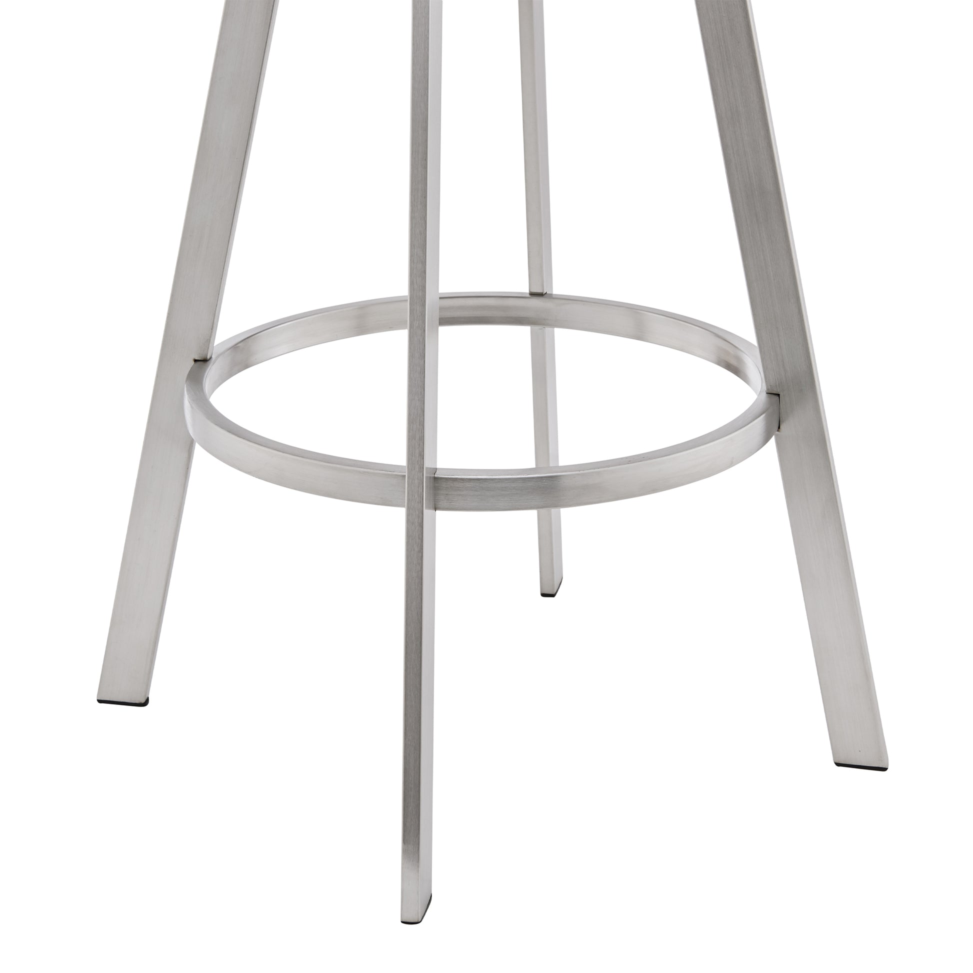 Chelsea 26" White Faux Leather and Brushed Stainless Steel Swivel Bar Stool By Armen Living | Bar Stools | Modishstore - 7