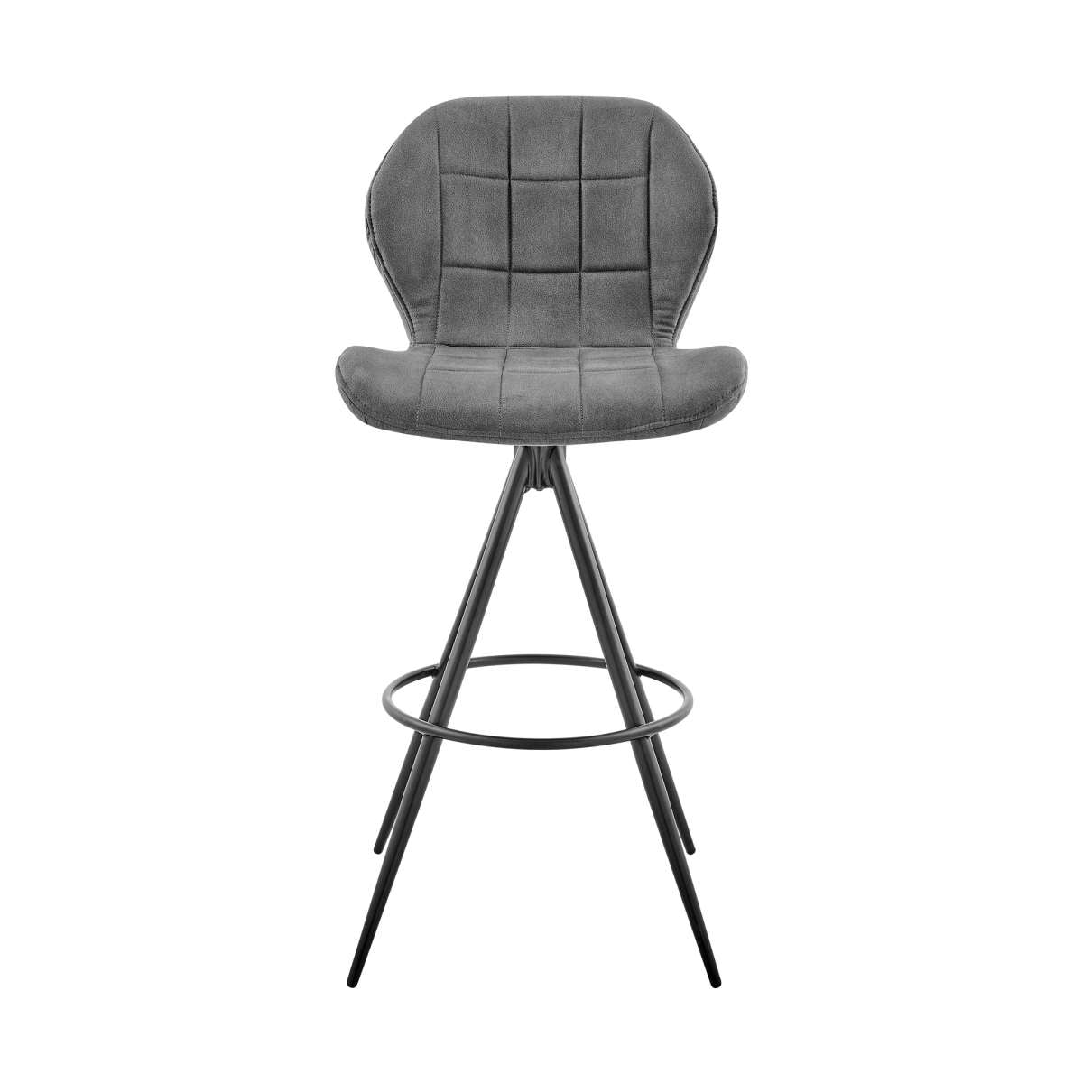 Catalina 26" Counter Height Bar Stool in Charcoal Fabric and Black Finish By Armen Living | Bar Stools | Modishstore - 3