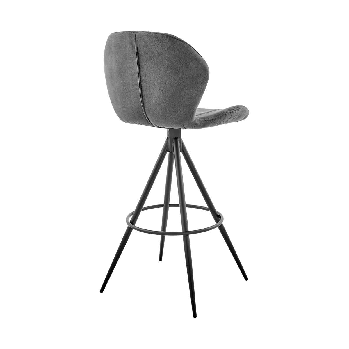 Catalina 26" Counter Height Bar Stool in Charcoal Fabric and Black Finish By Armen Living | Bar Stools | Modishstore - 4