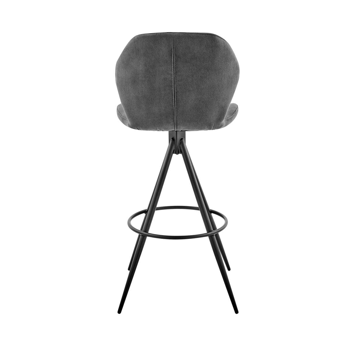 Catalina 26" Counter Height Bar Stool in Charcoal Fabric and Black Finish By Armen Living | Bar Stools | Modishstore - 5