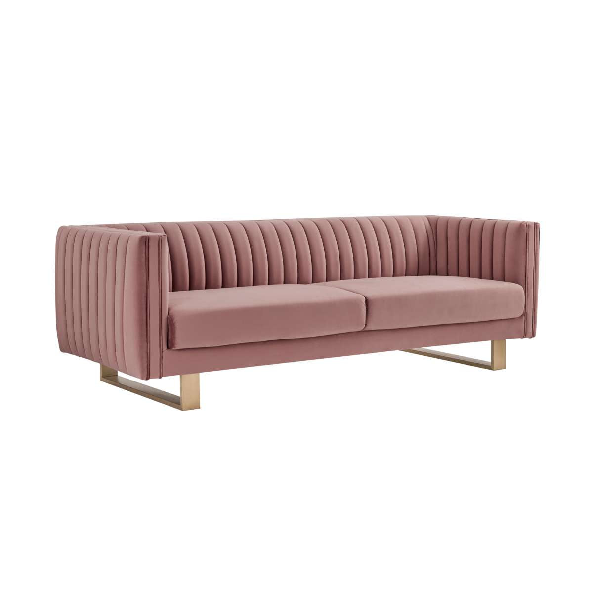 Delilah 86" Blush Velvet Square Arm Sofa By Armen Living | Sofas |  Modishstore  - 5