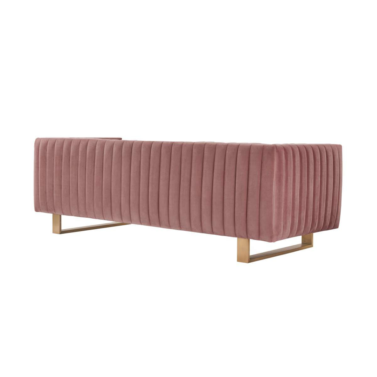 Delilah 86" Blush Velvet Square Arm Sofa By Armen Living | Sofas |  Modishstore  - 6