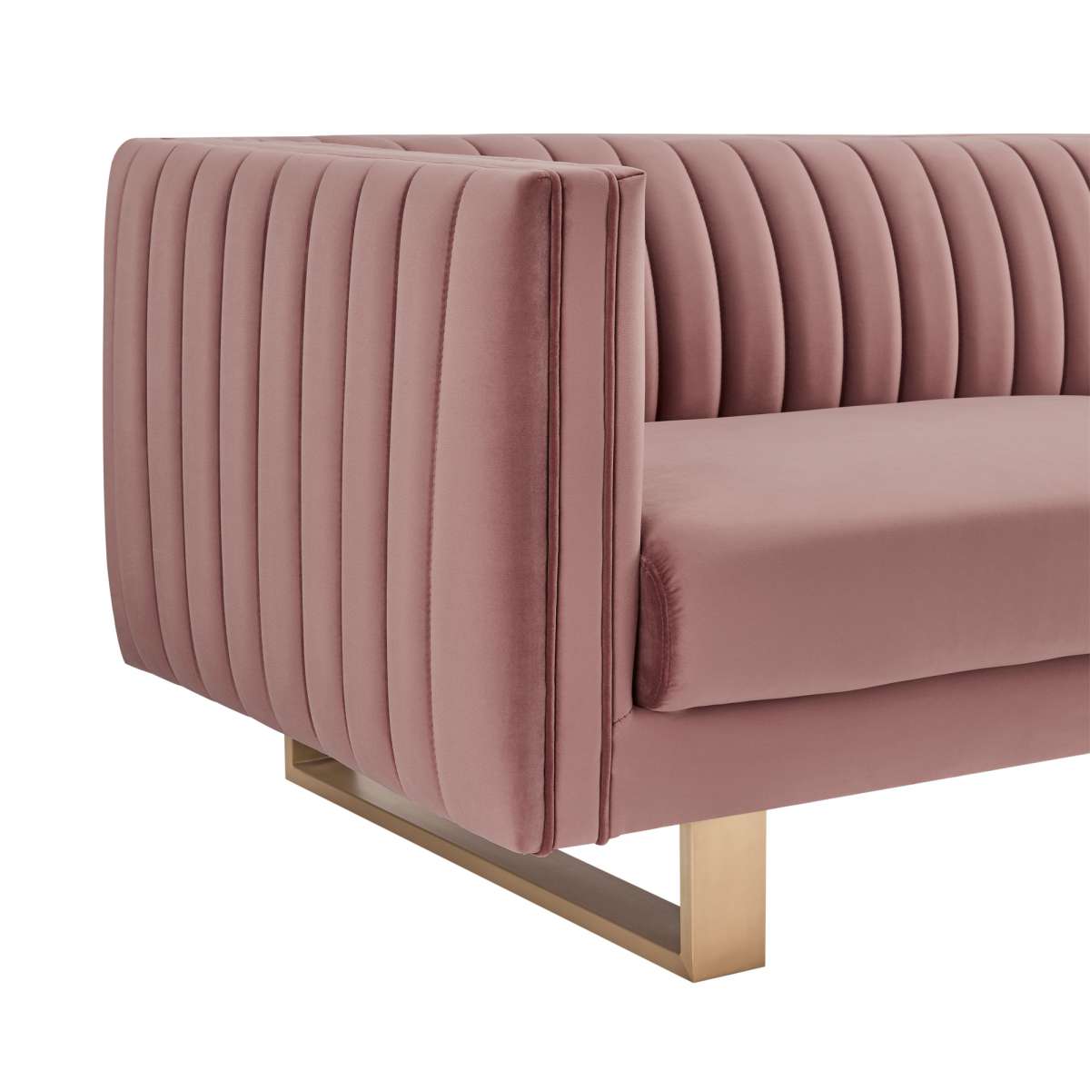 Delilah 86" Blush Velvet Square Arm Sofa By Armen Living | Sofas |  Modishstore  - 3