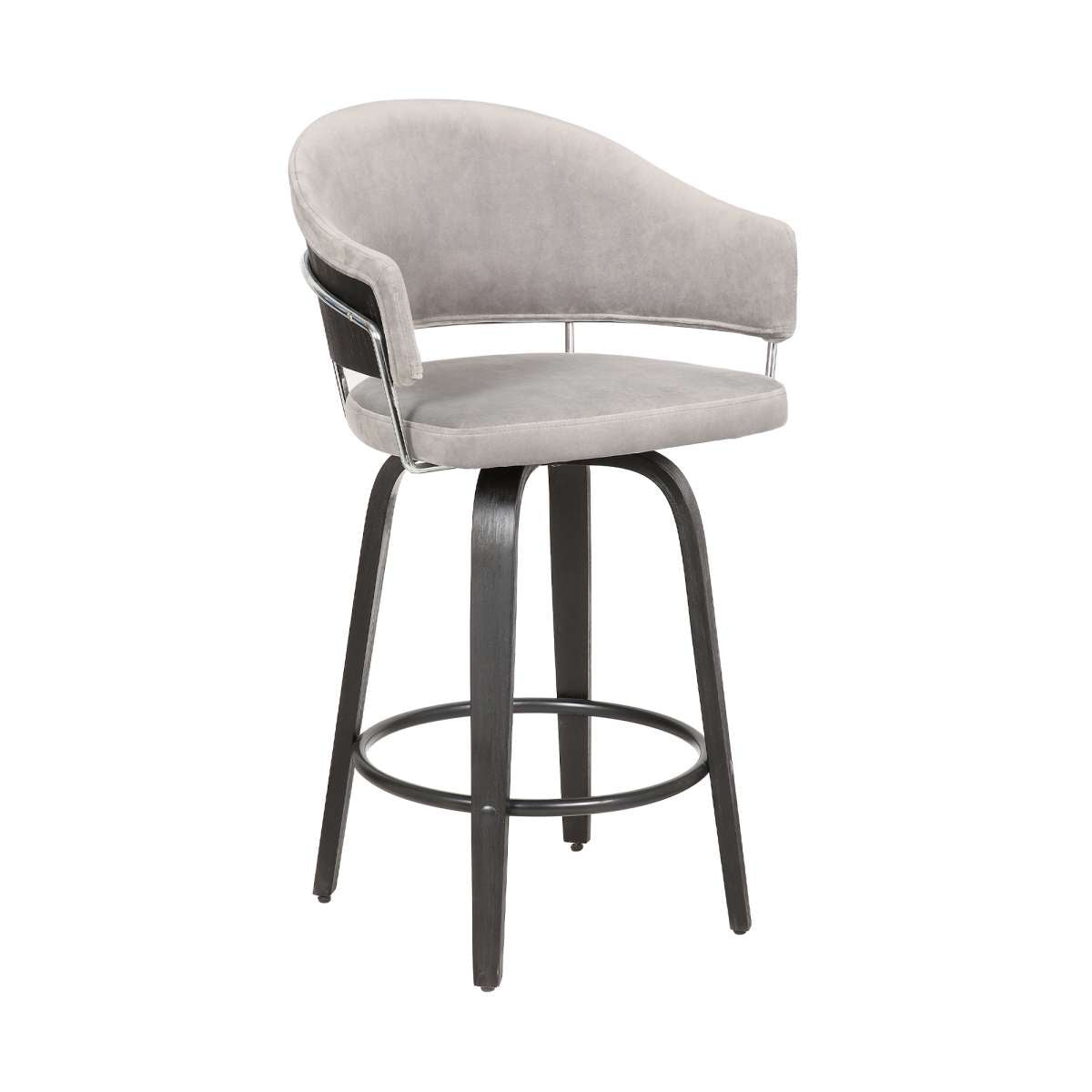 Doral 26" Barstool Black Brushed Wood By Armen Living | Bar Stools | Modishstore - 2