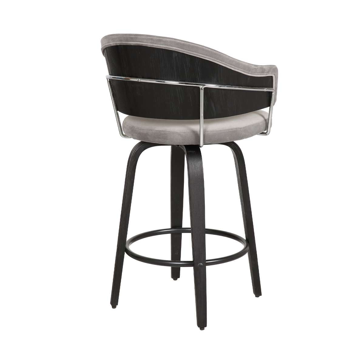 Doral 26" Barstool Black Brushed Wood By Armen Living | Bar Stools | Modishstore - 4