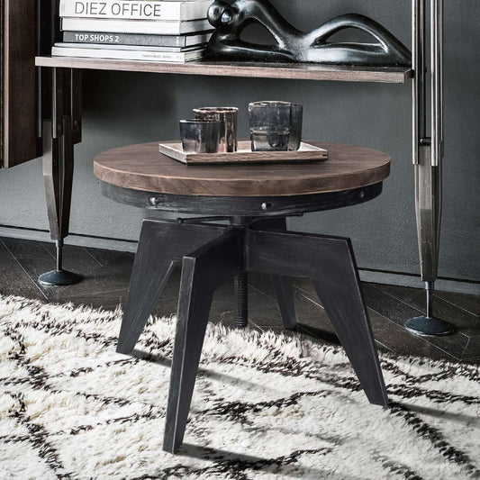 Dayton Industrial Coffee Table in Industrial Gray and Pine Wood Top By Armen Living | Coffee Tables | Modishstore