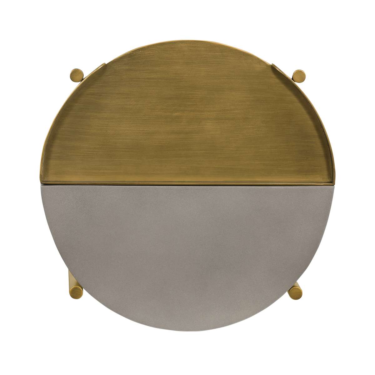 Dua Gray Concrete End Table with Antique Brass By Armen Living | End Tables | Modishstore - 4