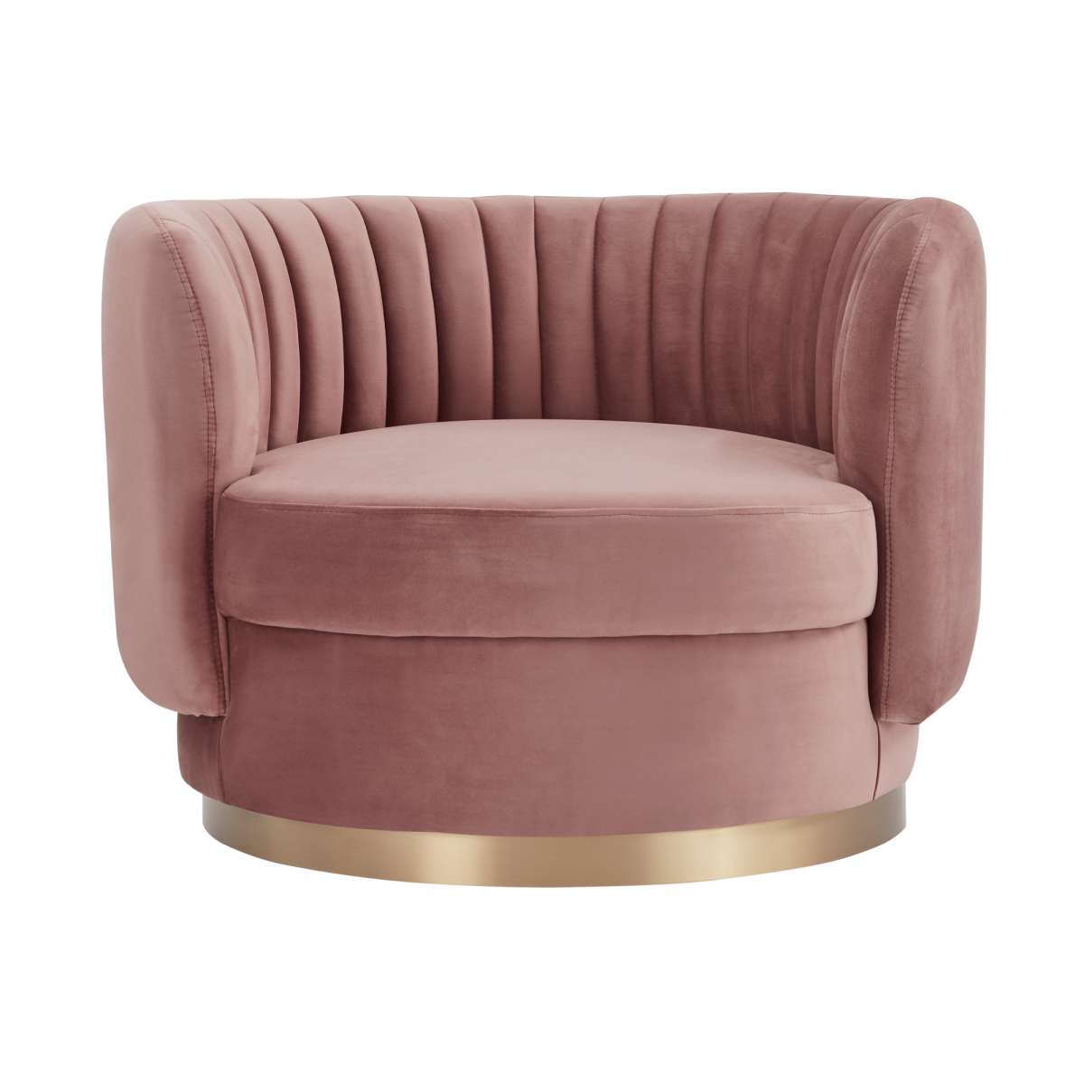 Davy Blush Velvet Swivel Accent Chair with Gold Base By Armen Living | Accent Chairs |  Modishstore  - 6