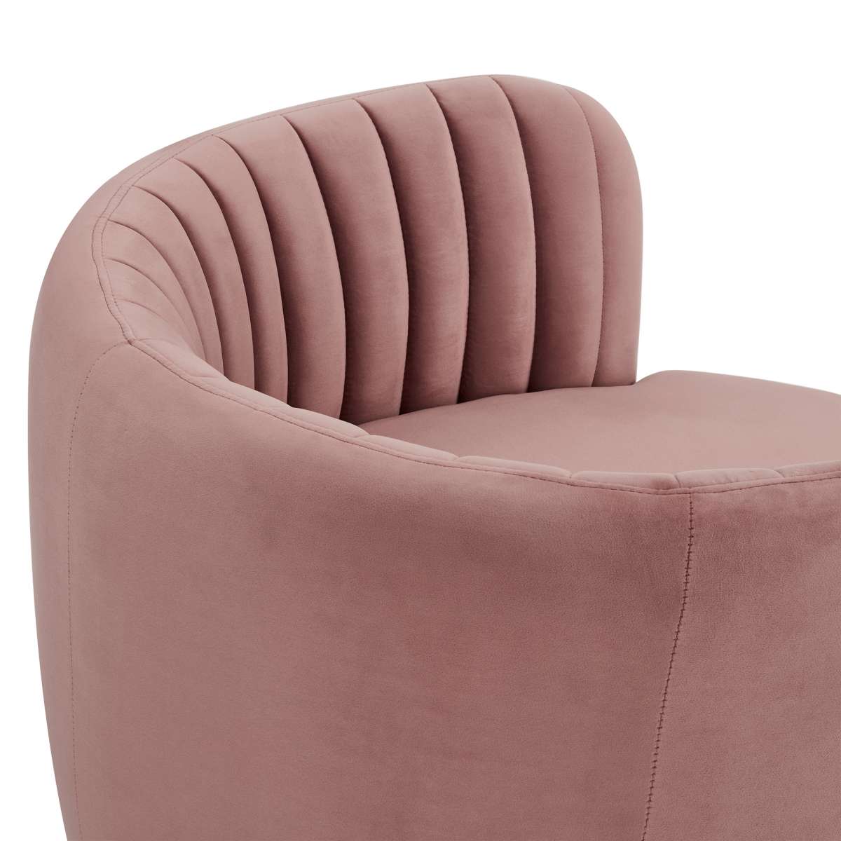 Davy Blush Velvet Swivel Accent Chair with Gold Base By Armen Living | Accent Chairs |  Modishstore  - 3