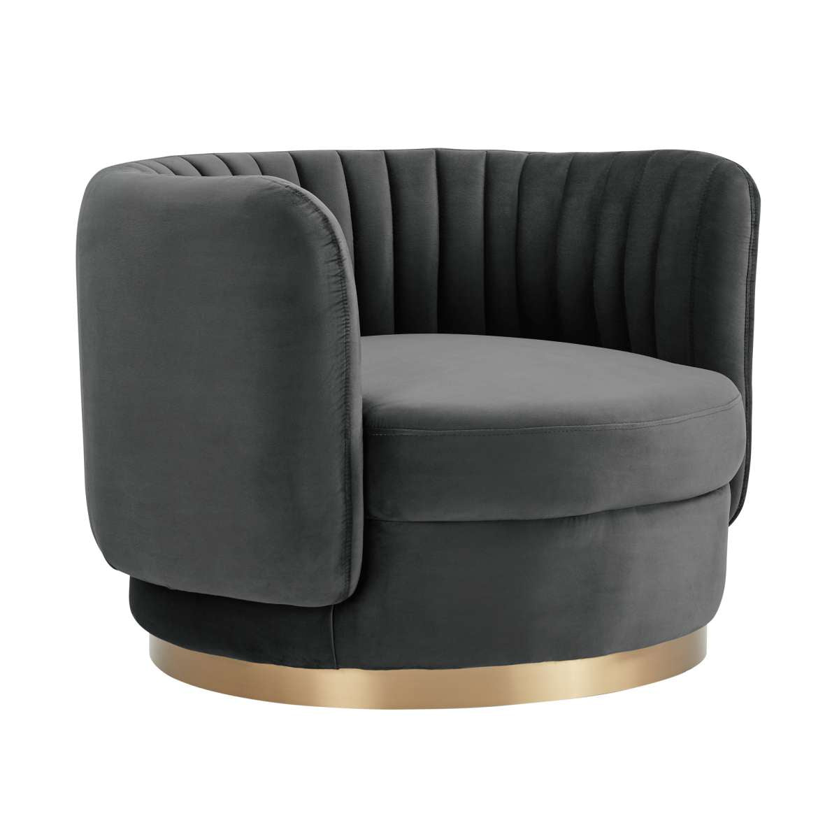 Davy Blush Velvet Swivel Accent Chair with Gold Base By Armen Living | Accent Chairs |  Modishstore  - 9