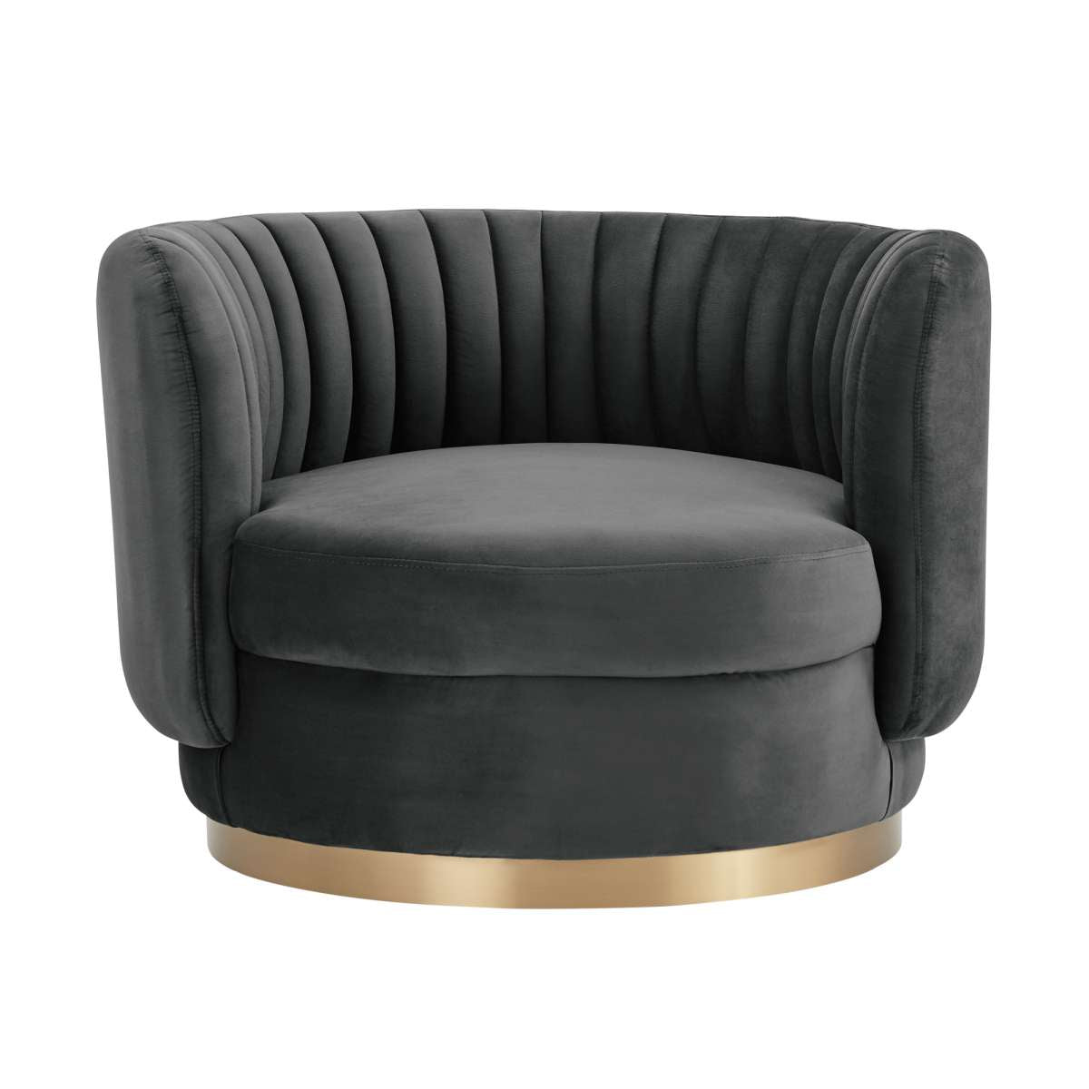 Davy Blush Velvet Swivel Accent Chair with Gold Base By Armen Living | Accent Chairs |  Modishstore  - 10