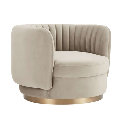 Davy Blush Velvet Swivel Accent Chair with Gold Base By Armen Living | Accent Chairs |  Modishstore  - 15