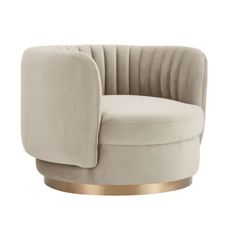 Davy Blush Velvet Swivel Accent Chair with Gold Base By Armen Living | Accent Chairs |  Modishstore  - 15