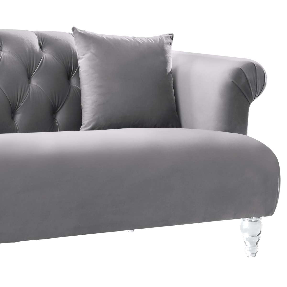 Elegance Contemporary Loveseat in Blue Velvet with Acrylic Legs By Armen Living | Loveseats | Modishstore - 6