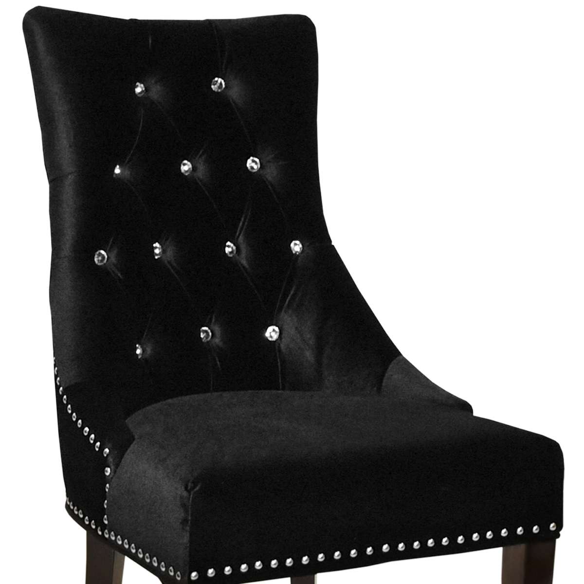 Carlyle Tufted Velvet Side Chair with Nailhead Trim By Armen Living | Side Chairs |  Modishstore  - 2