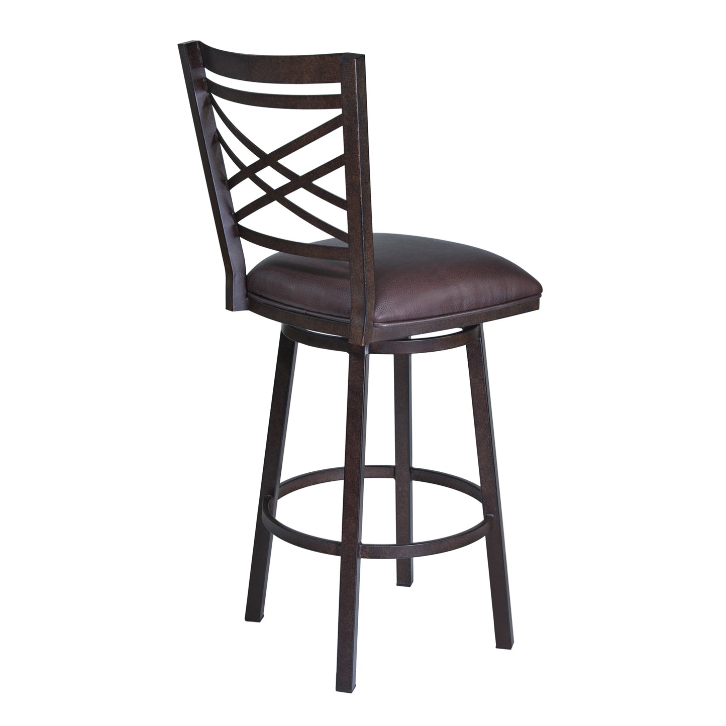 Fargo 26" Barstool in Auburn Bay finish with Brown Pu upholstery By Armen Living | Bar Stools | Modishstore - 3