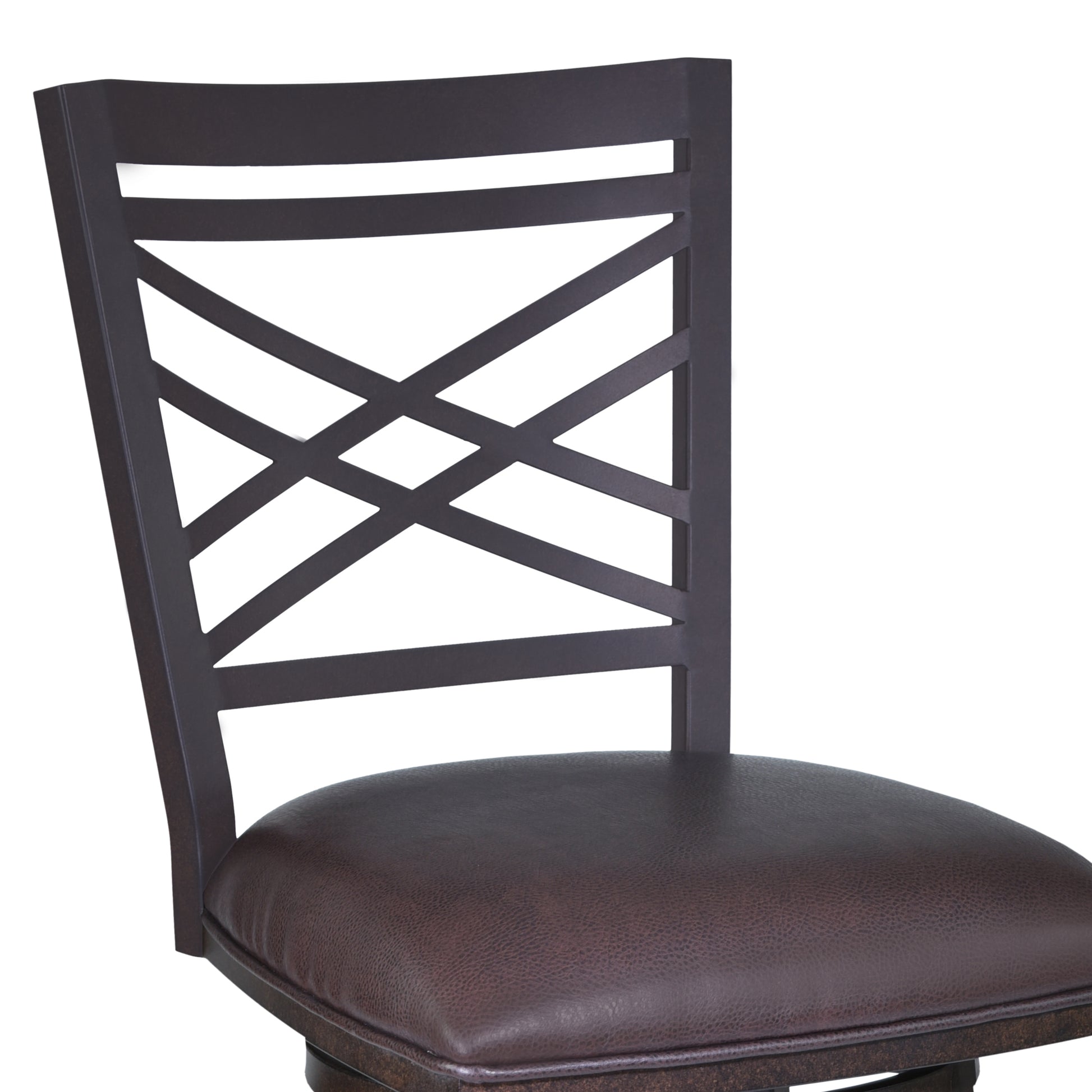 Fargo 30" Barstool in Auburn Bay finish with Brown Pu upholstery By Armen Living | Bar Stools | Modishstore - 4