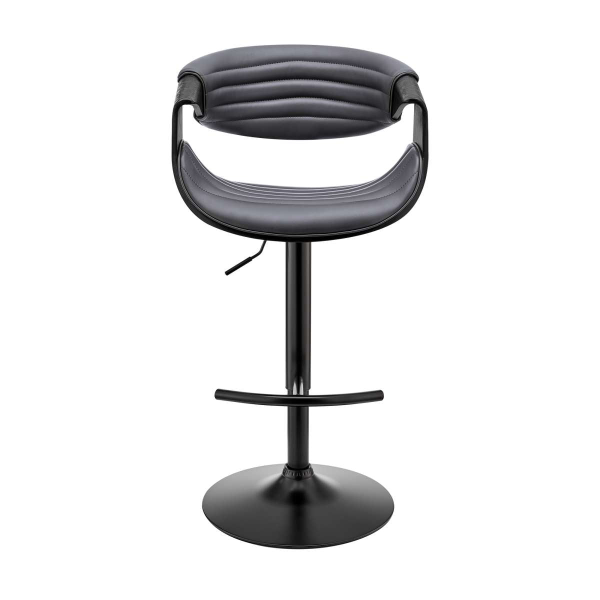 Gionni Adjustable Swivel Cream Faux Leather and Black Wood Bar Stool with Black Base By Armen Living | Bar Stools | Modishstore - 11