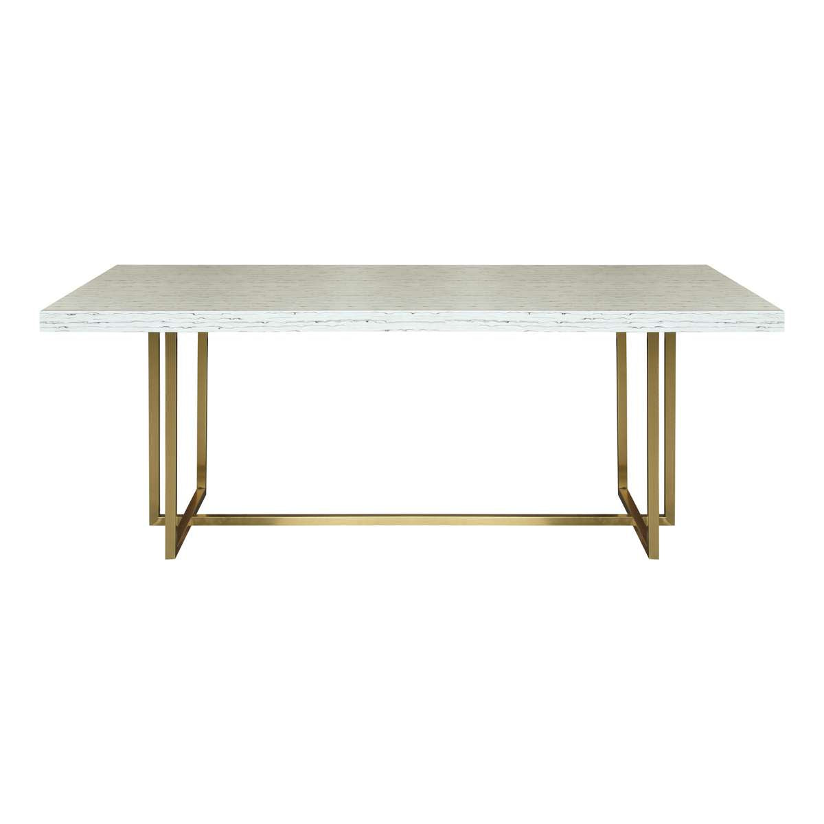 Harmony Contemporary Dining Table in Brushed Gold Finish and Ash Veneer Top By Armen Living | Dining Tables | Modishstore - 2