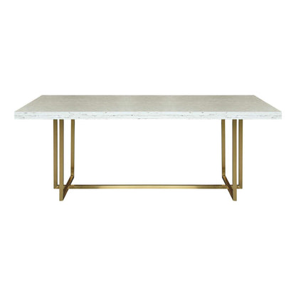 Harmony Contemporary Dining Table in Brushed Gold Finish and Ash Veneer Top By Armen Living | Dining Tables | Modishstore - 2