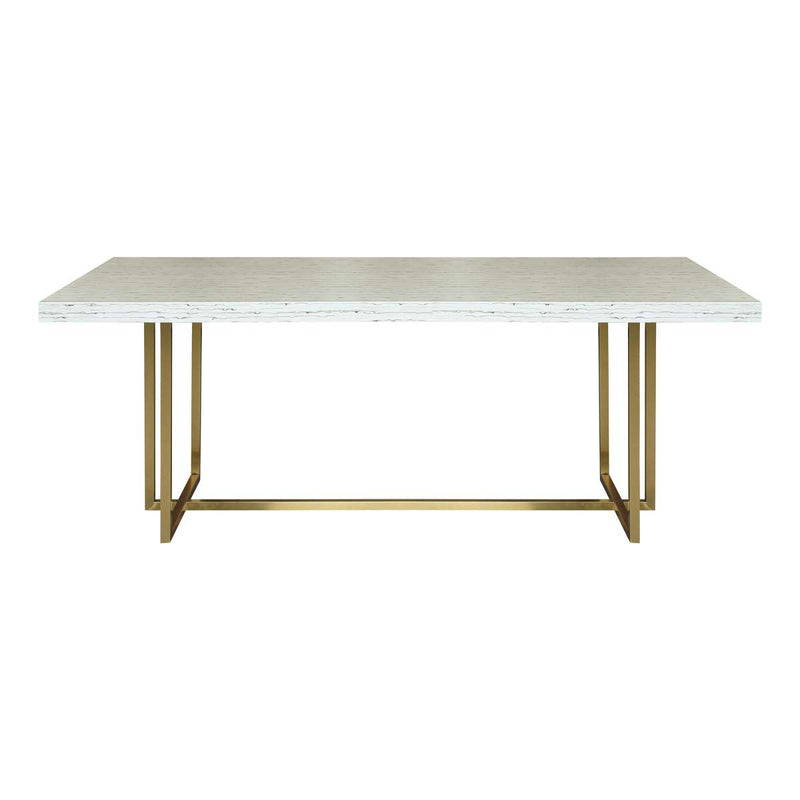 Harmony Contemporary Dining Table in Brushed Gold Finish and Ash Veneer Top By Armen Living | Dining Tables | Modishstore - 2