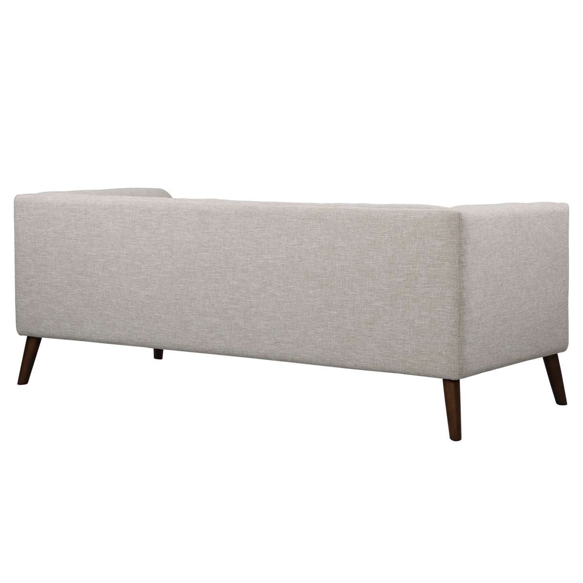 Hudson Mid-Century Button-Tufted Sofa in Beige Linen and Walnut Legs By Armen Living | Sofas |  Modishstore  - 4