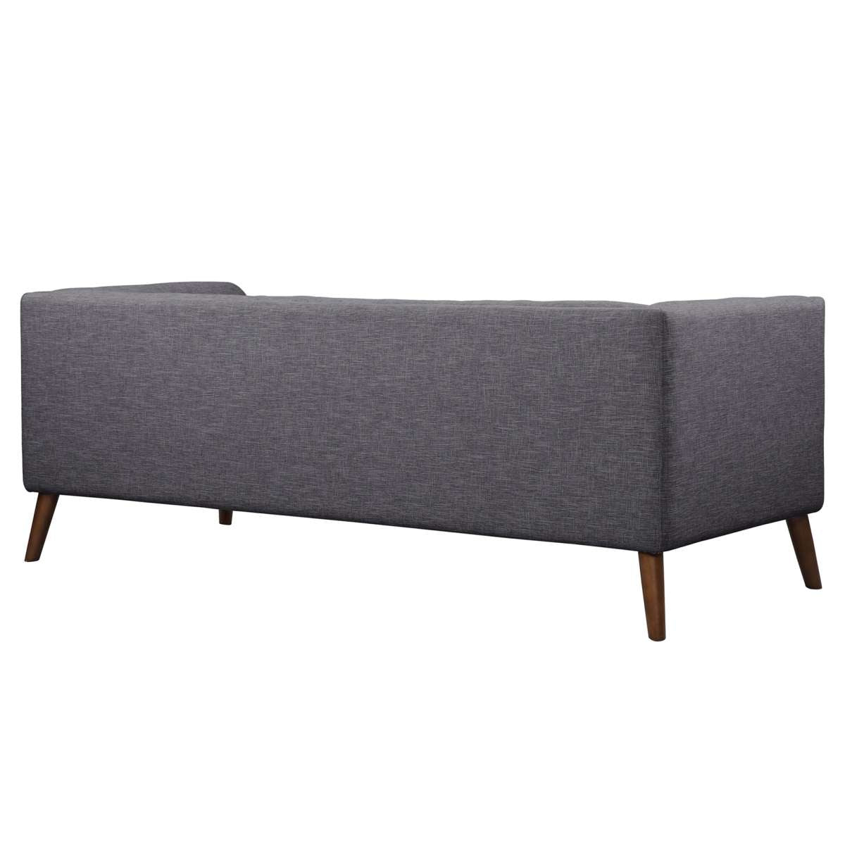 Hudson Mid-Century Button-Tufted Sofa in Beige Linen and Walnut Legs By Armen Living | Sofas |  Modishstore  - 9