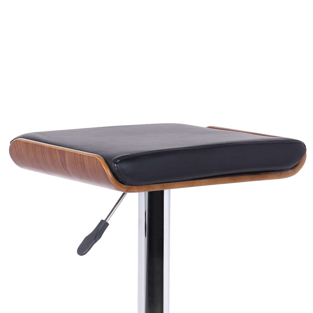 Java Barstool in Chrome finish with Walnut wood and Black Faux Leather By Armen Living | Bar Stools | Modishstore - 3