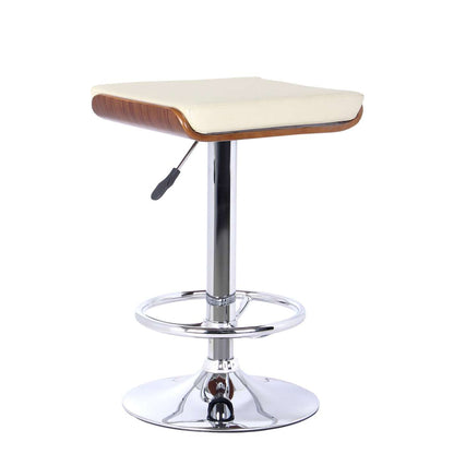 Java Barstool in Chrome finish with Walnut wood and Black Faux Leather By Armen Living | Bar Stools | Modishstore - 5