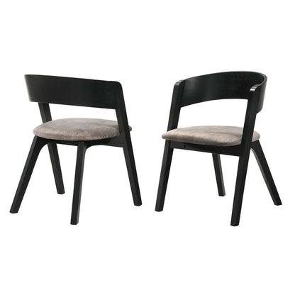 Jackie Mid-Century Upholstered Dining Chairs in Black finish - Set of 2 By Armen Living | Dining Chairs | Modishstore