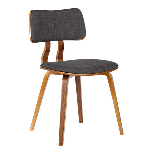 Jaguar Mid-Century Dining Chair in Walnut Wood and Charcoal Fabric By Armen Living | Dining Chairs | Modishstore