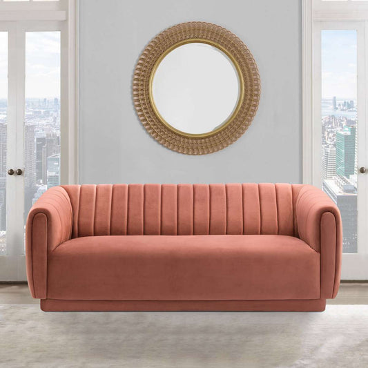 Kinsley Blush Modern Velvet Sofa  By Armen Living | Sofas | Modishstore